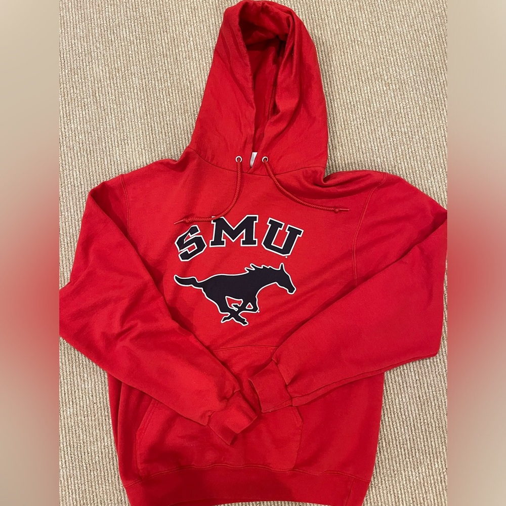 SMU Southern Methodist University Champion Hoodie in red, size Medium EUC